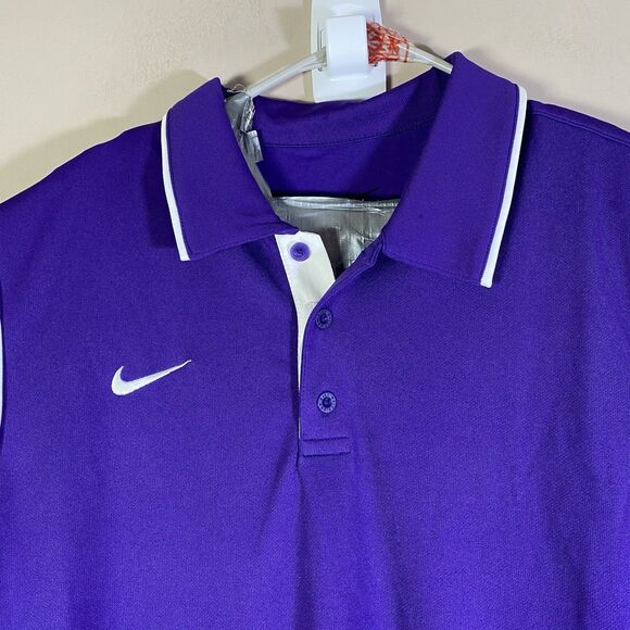 Nike Polo Shirt Mens Large Purple Dri-FIT Golf Athletic Performance 476281-546 - Picture 4 of 7